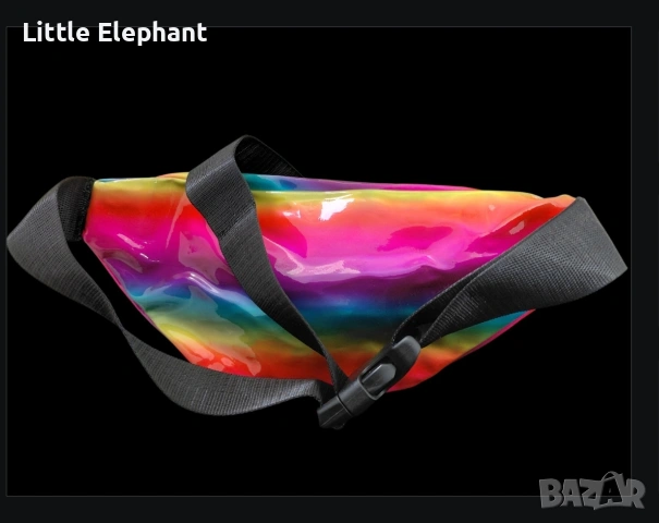 ​🌈 Ефектна Холографска Чанта за Кръст (Bum Bag) – Дъга/нова, снимка 2 - Чанти - 54278339