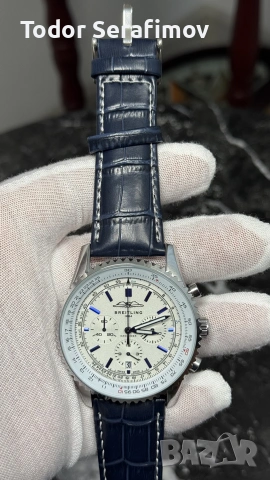 Мъжки часовник Breitling Navitimer Chronograph Blue Leather, снимка 2 - Мъжки - 55266618