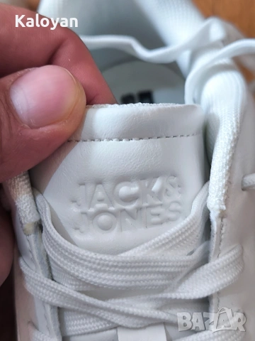 Бели мъжки кецове Jack & Jones номер 45, снимка 3 - Маратонки - 54779284