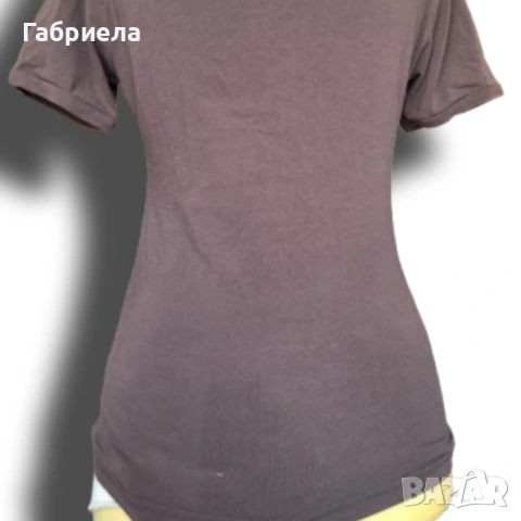 Дамска памучна тениска GURU с бродерия и пайети, размер, снимка 3 - Тениски - 54920068