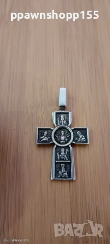 Сребърен кръст 925 с религиозни изображения – 9,42 г , снимка 4 - Колиета, медальони, синджири - 55643633