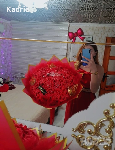вечен букет от 51 рози 🌹👑, снимка 3 - Подаръци за жени - 54891768