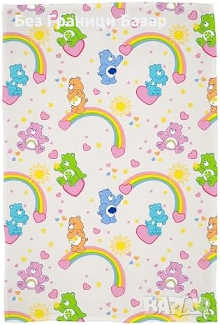 Ново Care Bears Официално Поларено Одеяло 100x150 за легло детска стая с грижовните мечета