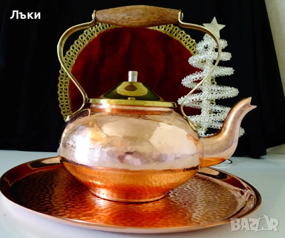 Меден чайник,медна кана,чиста червена мед,печат. , снимка 15 - Антикварни и старинни предмети - 54487465