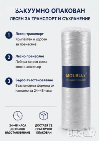 MOLBLLY Матрак 90×190 см | Мемори пяна с гел | Височина 16 см | Нов, вакуумиран, снимка 7 - Матраци - 55445912