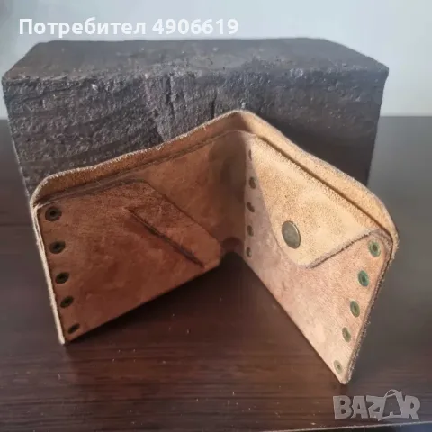 Ретро портфейл винтидж естествена кожа ръчна изработка идеален подарък, снимка 5 - Портфейли, портмонета - 55535133