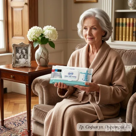 Мокри кърпи за възрастни и лежащо болни Lara Care Adult Wipes (50 бр. Големи, плътни