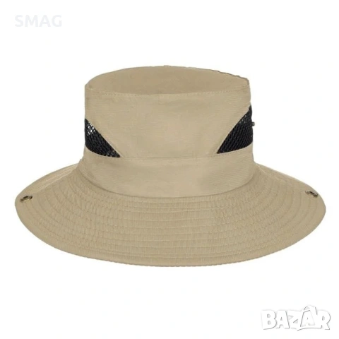 Мъжка bucket шапка бежова с мрежа и копчета_1224691, снимка 2 - Шапки - 54923271