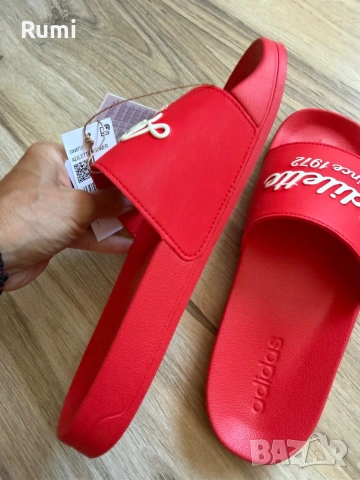 Чисто нови оригинални червени чехли adidas adilette ! 41,42,43,46 н, снимка 6 - Мъжки чехли - 54724574