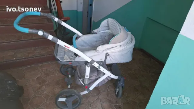 Бебешка количка ADAMEX Vicco Grey 2 в 1, снимка 3 - Детски колички - 55595567