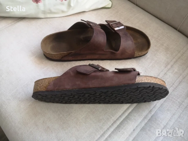 Birkenstock N 46 като нови, естествена кожа, модел Arizona, снимка 3 - Мъжки чехли - 54790798