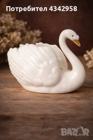 Колекционерска порцеланова фигура лебед Goebel – Германия.1950-1970г., снимка 2 - Антикварни и старинни предмети - 54160148