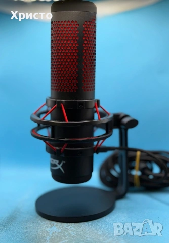 Микрофон HyperX QuadCast, USB, стерео/всепосочно/кардиоидно/двупосочно, сензор Tap-to-mute , снимка 3 - Микрофони - 55005694