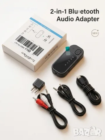Безжичен 2-в-1 Bluetooth Аудио Адаптер (Предавател и Приемник)