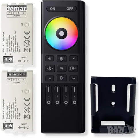 2.4GHz безжично 4-зоново RF дистанционно управление + 2 бр. RGB LED контролер комплект