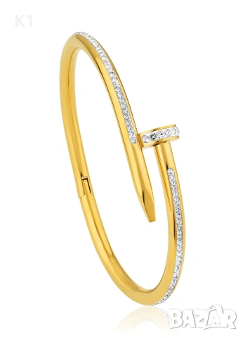 Хит Гривна Пирон Cartier Juste un Clou с камъни, снимка 2 - Гривни - 53993421