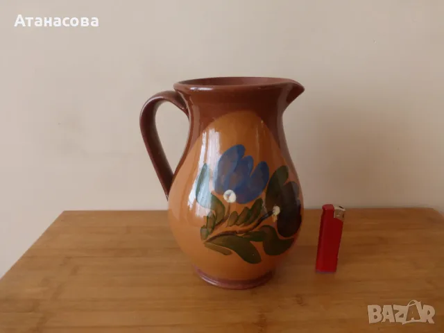 Керамична кана ваза Бусинска керамика 1980 г