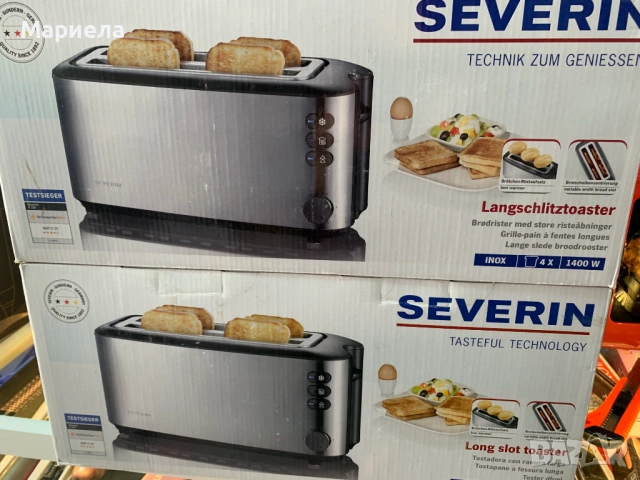 Тостер Severin AT 2509, 1400 W, 2 отделения, инокс/пластмаса, сребрист