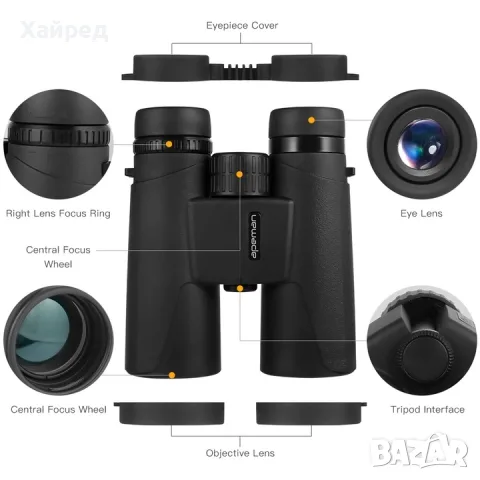 НОВ Apeman BC100 10x42 HD Бинокъл с адаптер за смартфон, снимка 3 - Екипировка - 55299267