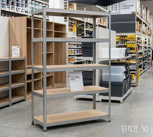 Професионален метален стелаж HÖGLER 222x110x50 см – 6 Рафта, до 1050 кг, регулируема височина