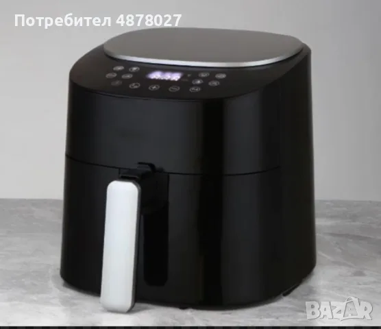 Фритюрник, 1300W, 4.2л., горещ въздух, таймер, до 200°C, Черен/Бял, снимка 4 - Фритюрници - 55674980