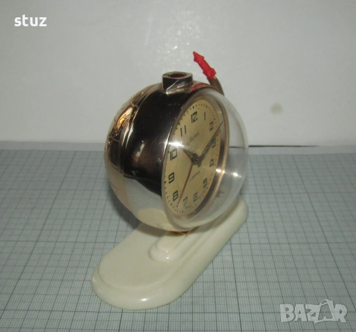 Будилник Слава "Спутник" (No:14), снимка 3 - Антикварни и старинни предмети - 54344617