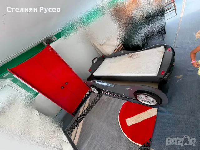 060611 детска стая легло КОЛА 190/90см + двукрилен детски MDF МДФ гардероб 100/190см + килим цена 48, снимка 5 - Гардероби - 54800300