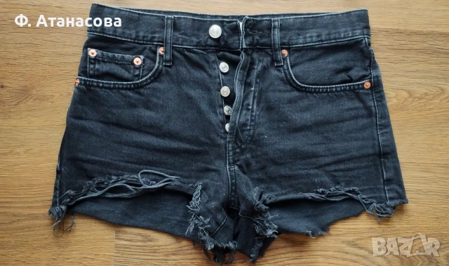 Къси панталонки MANGO + кроп топ, размер 34 XS, перфектни, снимка 2 - Къси панталони и бермуди - 55145364