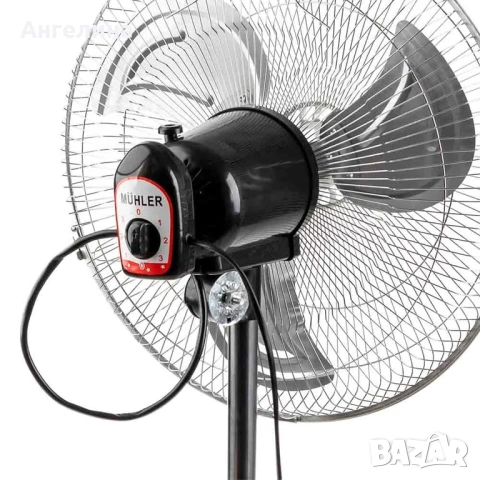 Вентилатор на стойка 16''Muhler FM-6136D 3in1, 50W, индустриален, на стойка, стена, под, снимка 7 - Вентилатори - 55129533