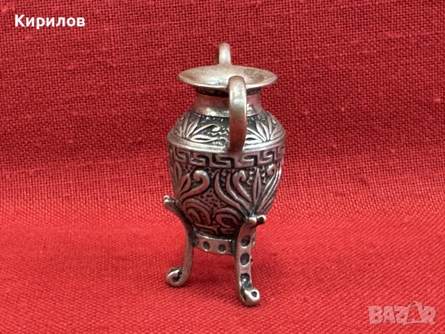 Италианска Сребърна миниатюра “Амфора”  проба-800., снимка 2 - Антикварни и старинни предмети - 55285035