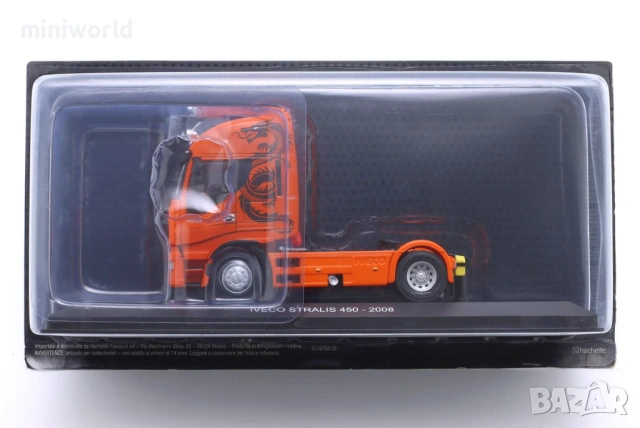 IVECO STRALIS 500 влекач 2008 - мащаб 1:43 на Hachette моделът е нов в блистер, снимка 6 - Колекции - 54695912