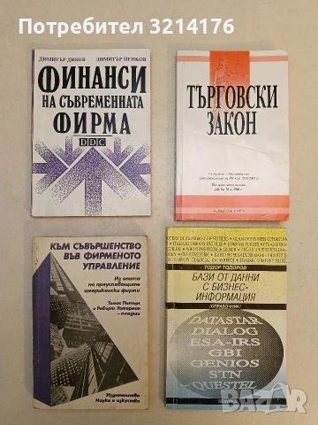 Бази от данни с бизнес-информация - Тодор К. Тодоров (1994, Отлично състояние)