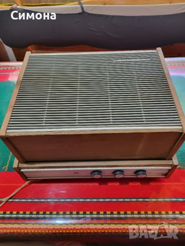 Ретро грамофон с касетофон – винтидж аудио система, снимка 3 - Антикварни и старинни предмети - 54292643