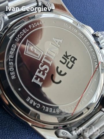 Нов часовник Festina F20445 , снимка 4 - Мъжки - 55075379