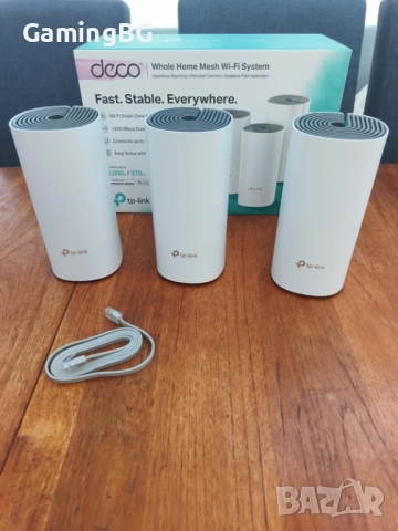 MESH router система TP-Link Deco E4 AC1200 , 3 модула, бяла, снимка 2 - Рутери - 54514324