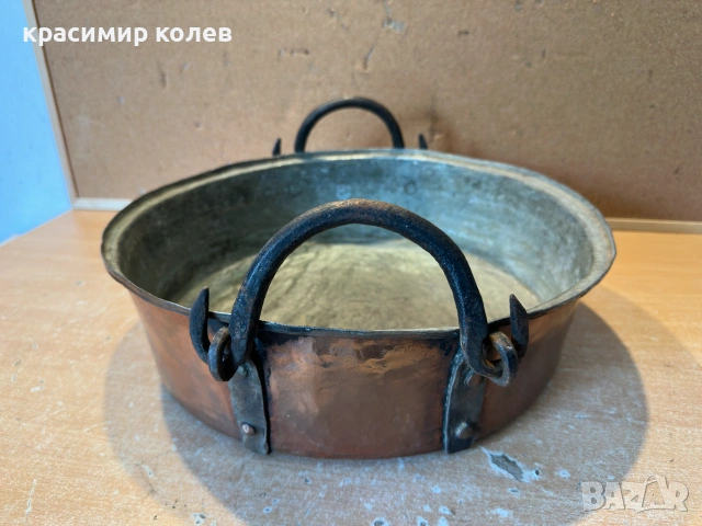 стара медна тава, снимка 4 - Антикварни и старинни предмети - 55122442