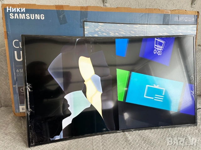 Чисто нов телевизор SAMSUNG UE49KU6100K със счупен екран за части