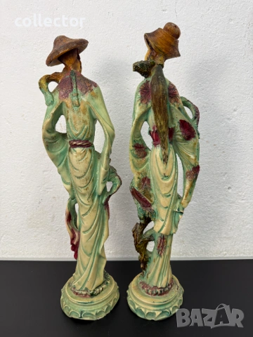 Чифт големи японски фигури на мъж и жена. №8043, снимка 5 - Антикварни и старинни предмети - 54013241