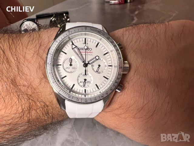 SEIKO Speedmaster White mod, снимка 3 - Мъжки - 54608955