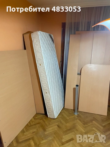 легло с матрак  и бюро, снимка 3 - Спални и легла - 54616048
