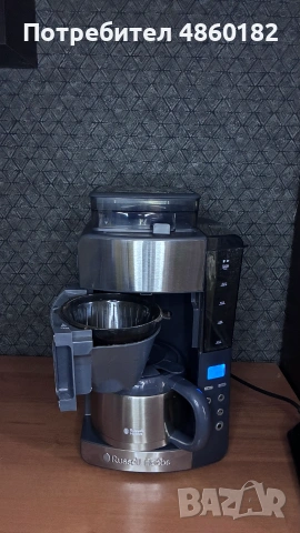 Кафемашина Russell Hobbs 25610-56 Grind & Brew, чучур 1,25 литра, сребриста, снимка 2 - Кафемашини - 54956070
