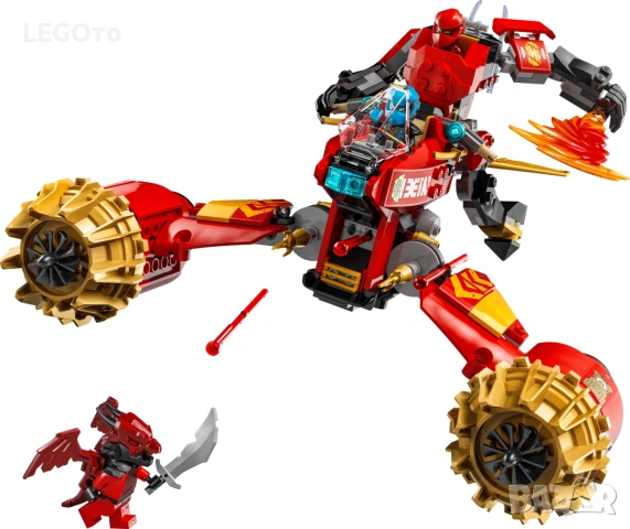 НОВО ЛЕГО 71830 Нинджаго Робот буреносен ездач на Кай LEGO® 71830 NINJAGO® - Kai's Mech Storm Rider, снимка 2 - Конструктори - 55111569
