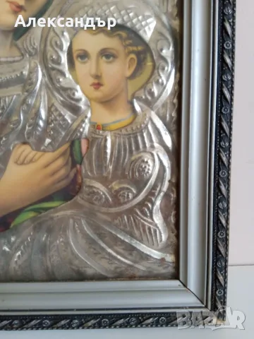 Икона на Света Богородица с Христос, снимка 6 - Антикварни и старинни предмети - 55366416