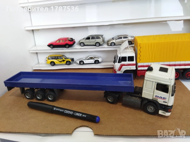 Е1:50 Tekno DAF 95 380 ATi C/Reboque,,,30евро ,състояние видимо от снимките -гумит имат следи от зал, снимка 11 - Колекции - 54204327