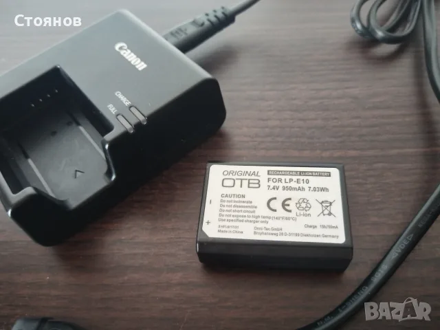 Оригинално зарядно за камери Canon LC-E10 със  батерия LP-E10 , снимка 2 - Батерии, зарядни - 55594378