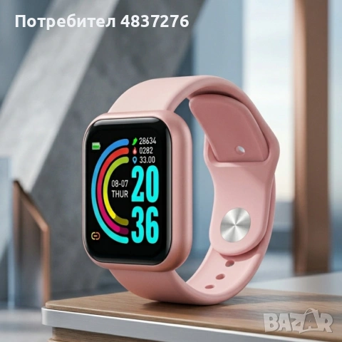 Смарт часовник с фитнес тракер с пулс, кръвно налягане, известия от телефона. , снимка 4 - Дамски - 54711927