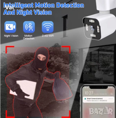 IP камера, Autodiag, 3MP, нощно виждане, двупосочно аудио, 360° въртене, снимка 6 - IP камери - 55163860