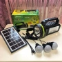 GDLite GD-2000A Преносима соларна Система с 3 LED крушки, соларен панел, Bluetooth, USB, фенерче, снимка 1