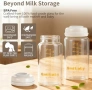 Нови Стъклени шишета за кърма 240 мл, 4 броя комплект BPA-free, широк отвор, снимка 4
