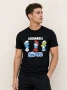 DSQUARED2 Slim fit тениска The Smurfs — черна, снимка 1